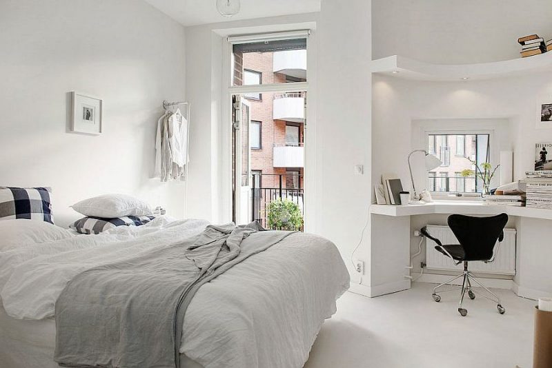 Les petites chambres peuvent aussi être meublées de façon scandinave ! idées de design de chambre style scandinave couleurs blanches lumière