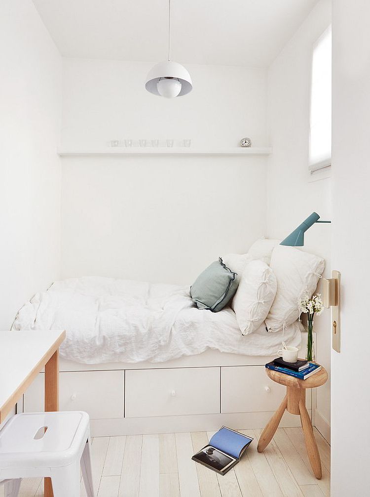 Meublez votre petite chambre de façon scandinave ! Petite chambre ameublement idées de style scandinave lit blanc