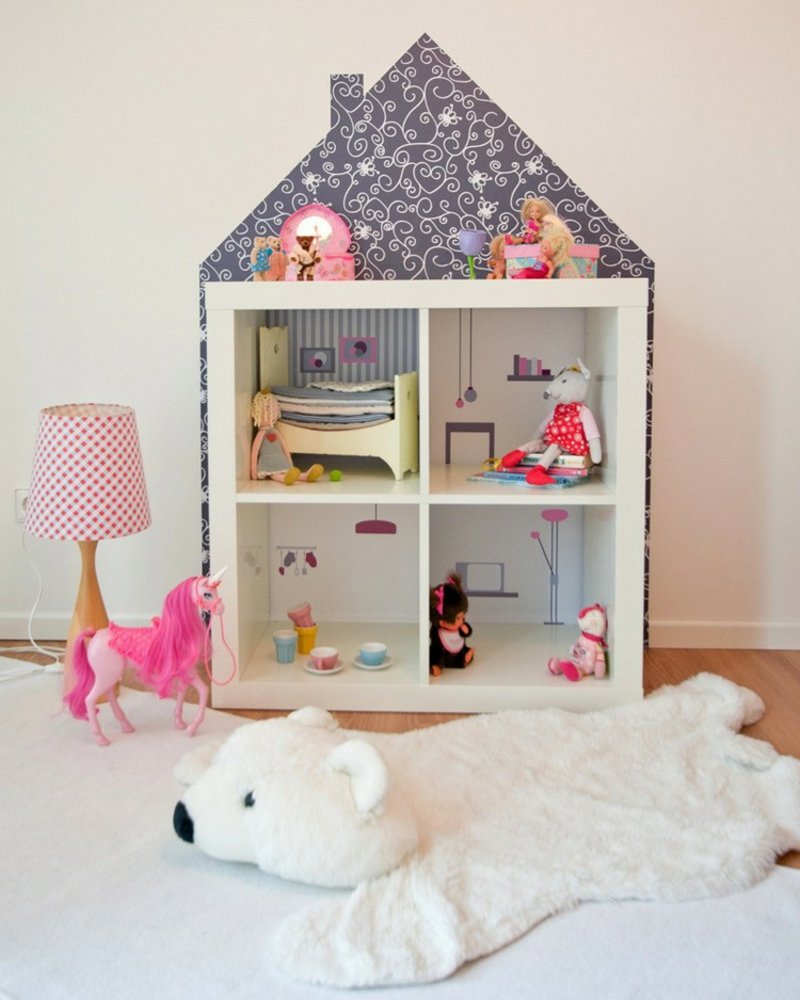 Dizajn kućice za lutke IKEA Kallax polica IKEA Hacks Nursery DIY Dollhouse