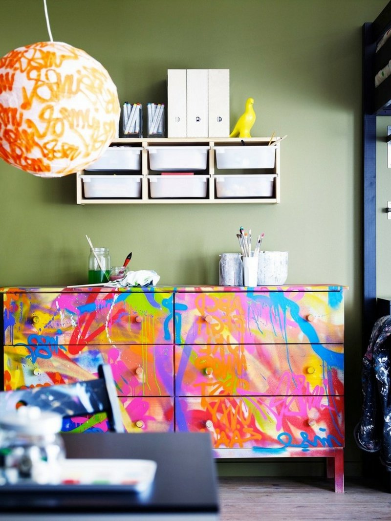 Obojite ormarić lijepom dječjom sobom IKEA Hacks slikanje dječje komode