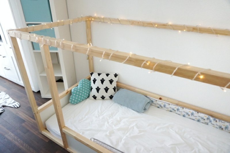 Krevet IKEA Kura ukrašava vilinska svjetla Ukrasite dječji krevet na originalan način