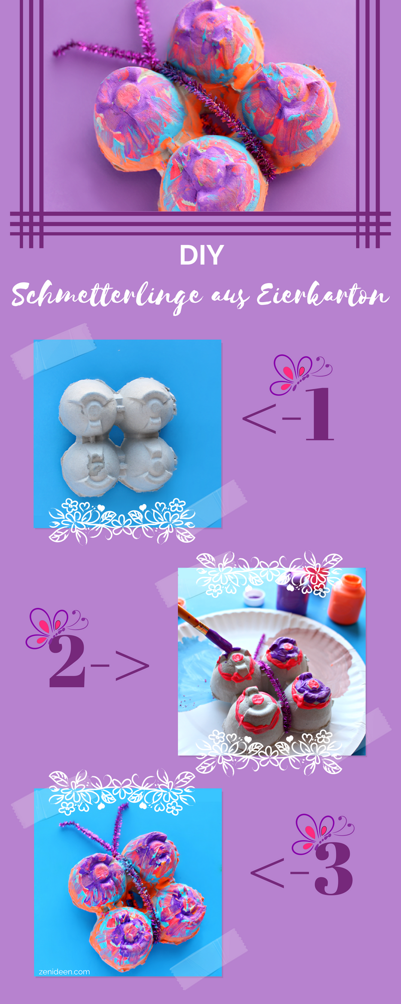 Leptiri izrađeni od papira: leptiri DIY iz kartona za jaja Leptiri izrađeni od papira: leptiri DIY iz kartona za jaja