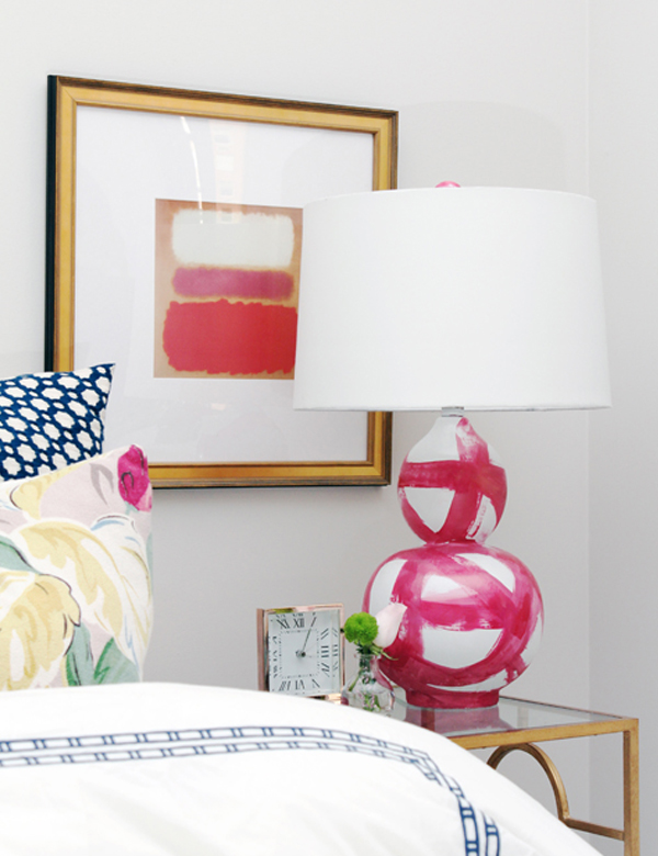 Lampes maison linge de lit rose et blanc Lampes maison lit rose et blanc