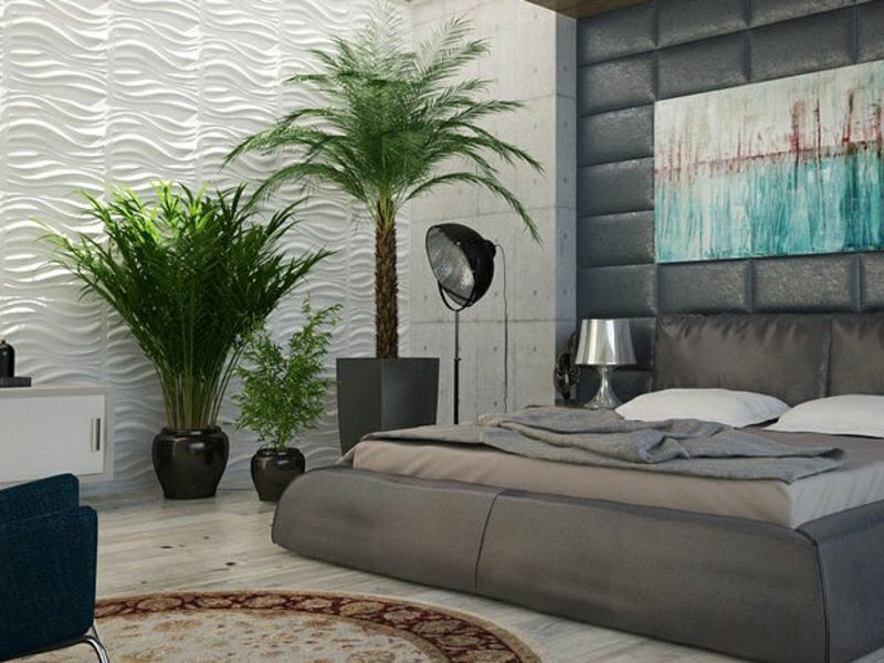 Intégrer des plantes dans la chambre moderne Plantes dans l'intérieur moderne de la chambre