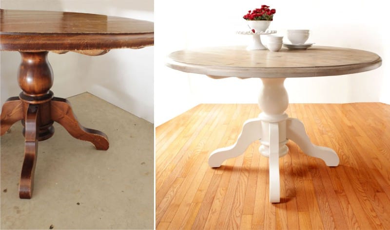 Doe-het-zelf tafel update met gebleekt eiken beits