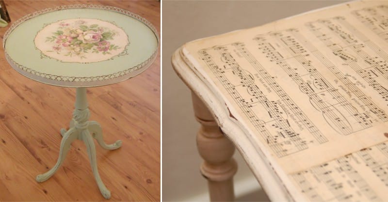 Decoupage keukentafel - Shabby Chic-stijlideeën