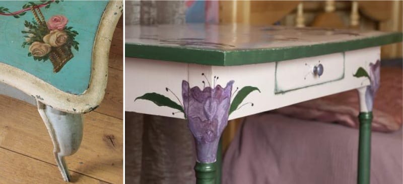 Decoupage van de keukentafel - bloemmotieven Decoupage van de keukentafel - bloemmotieven