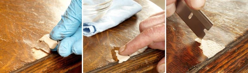 Restauratie van gefineerd keukentafelblad