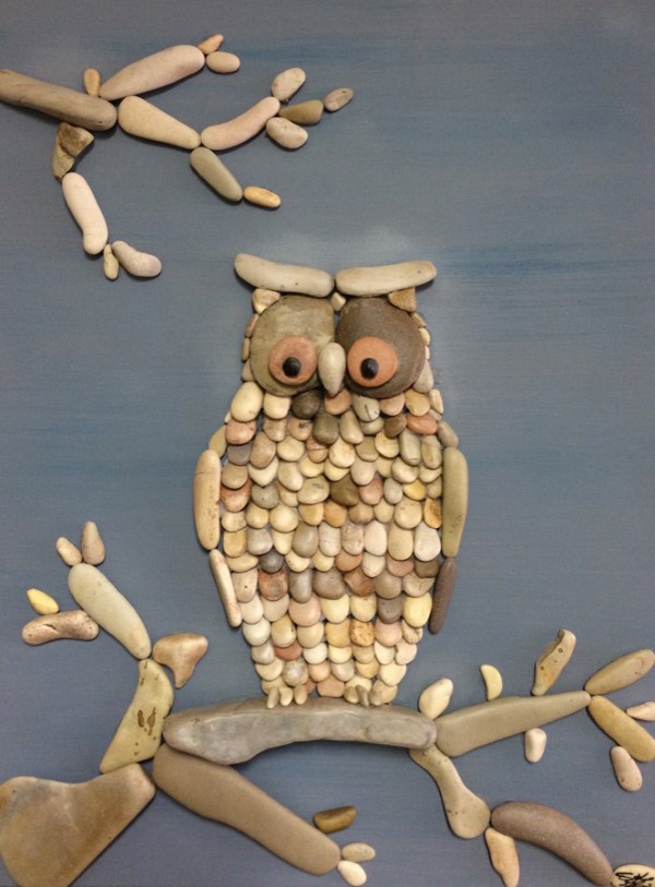Immagini di pietra di Tinker - idee da ispirare e istruzioni per imitare il gufo all'idea del ramo fai da te