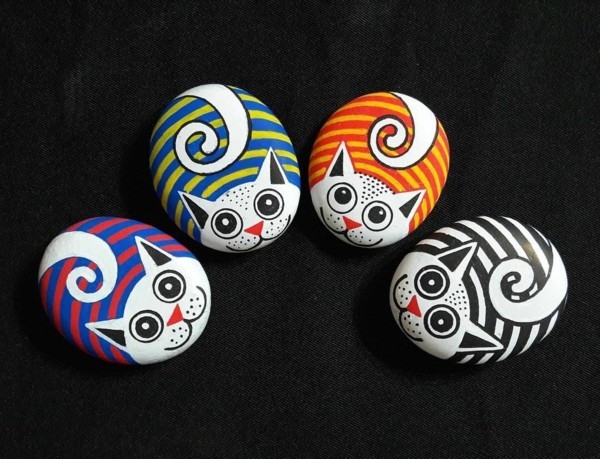 gatti animali Idee fai da te per dipingere le pietre