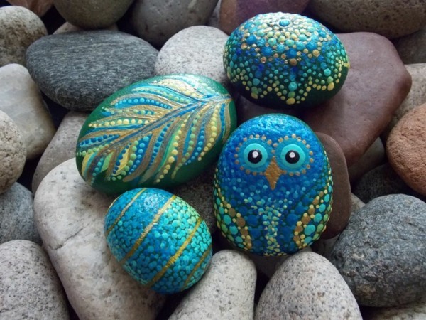 animali disegni pietre pittura motivi