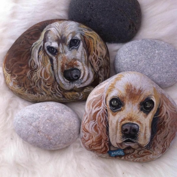 animali cani idee artigianali fai da te dipingere pietre