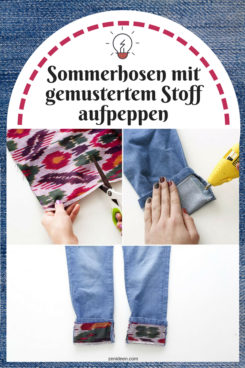 DIY pantalon coloré avec tissu à motifs DIY pantalon coloré avec tissu à motifs