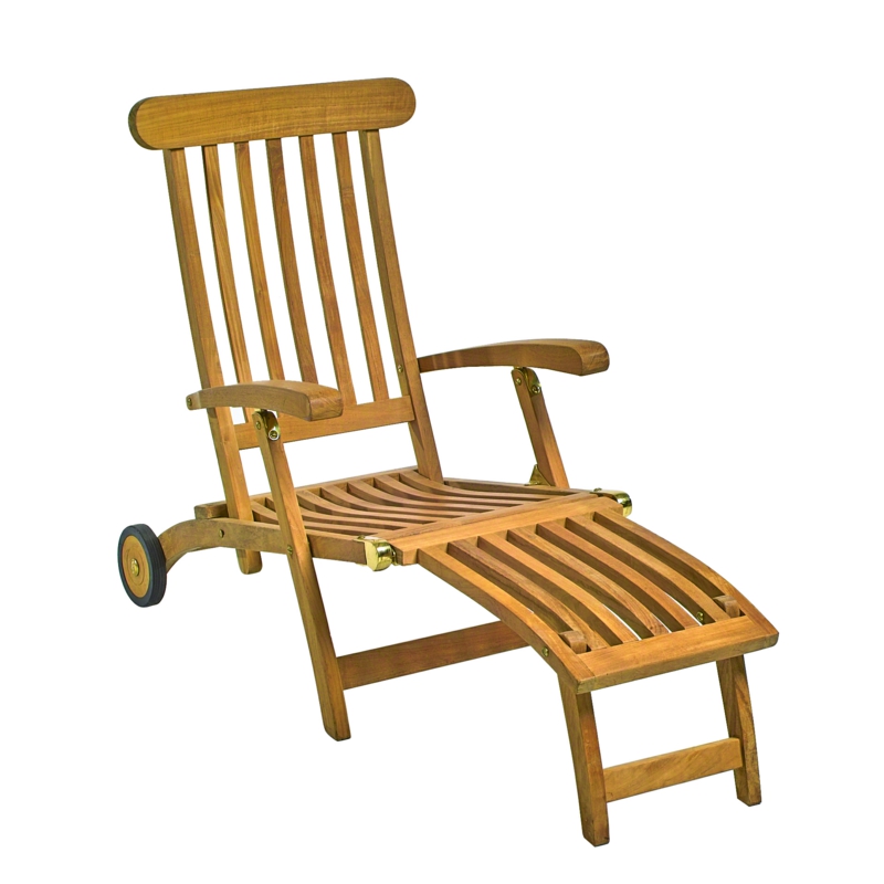 lettino con mobili in teak