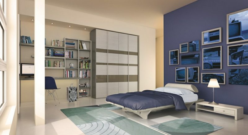 La stanza degli adolescenti ha allestito gli scaffali per le immagini delle pareti di accento