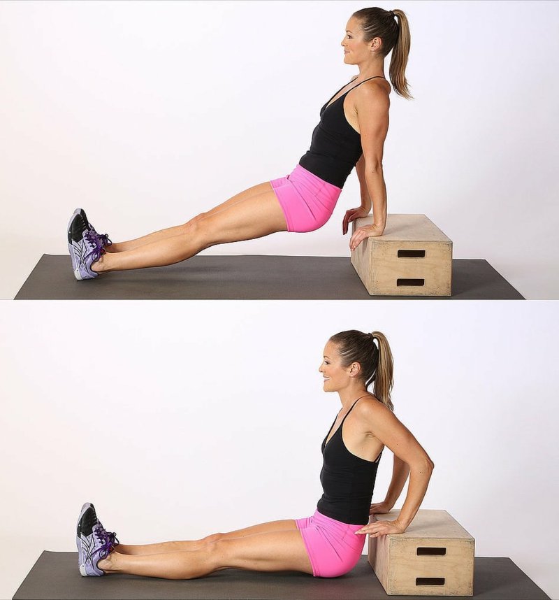 Faire des trempettes triceps Entraînement des triceps pour les femmes pour les bras minces