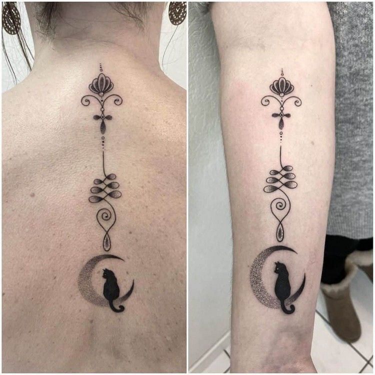 Tetoválás unalome hold fekete macska tetoválásokat gyűjt a buddhizmushoz