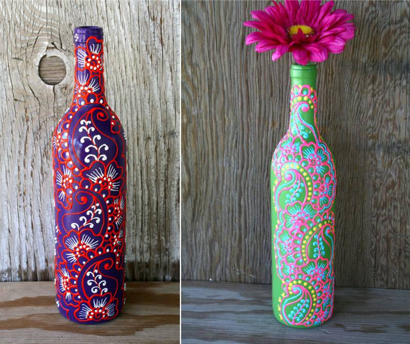 Painting bottles with contours
