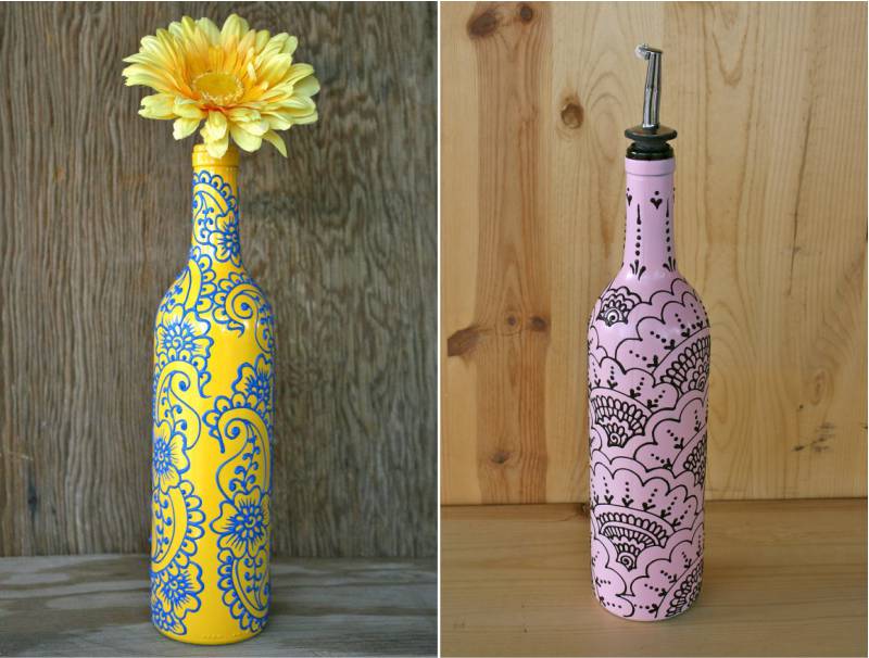 Painting bottles with contours