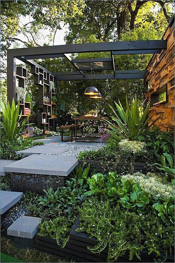 Jardin avant design terrasse moderne cosy Oasis de verdure terrasse design jardin avant