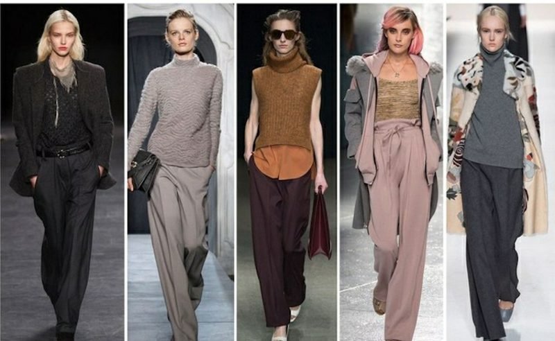 modni trendovi širokih ženskih hlača 2018