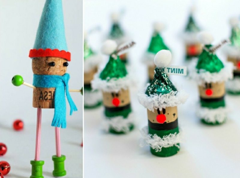 smiješni patuljci petljaju s čepovima za vino Impresivni zanati s vinskim čepovima