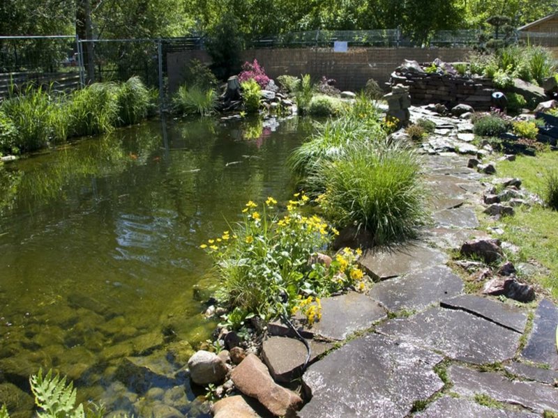 pierres à côté du jardin d'eau
