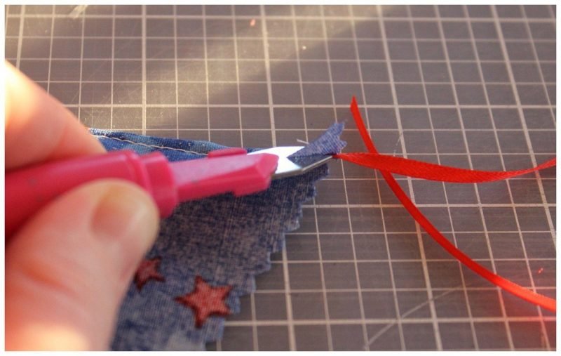 Šivanje lančića zastavica: Upute s tkaninom