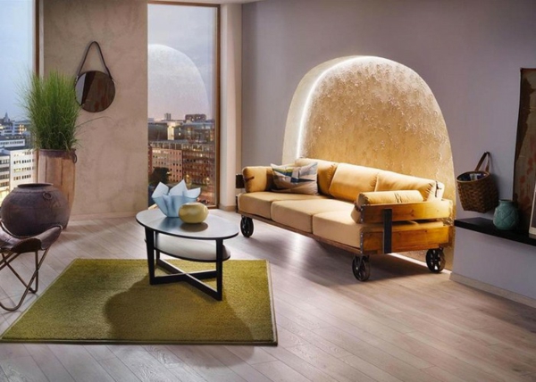 éclairage de salon atmosphère de bien-être rayures led